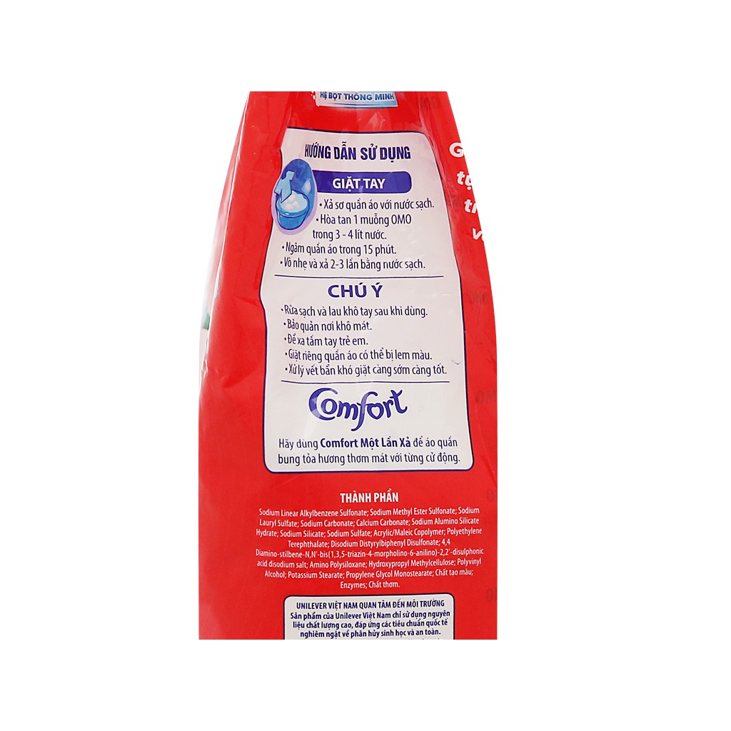 Bột Giặt OMO Hệ Bọt Thông Minh Công Nghê Xanh Túi 3Kg