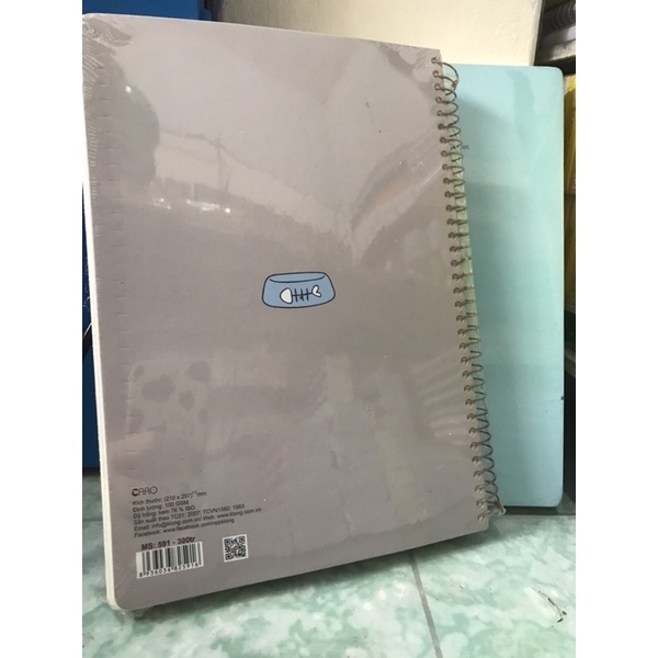 Sổ lò xo đơn A4 Caro Klong 300 trang_591 giấy siêu dày