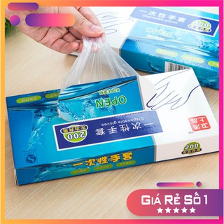 Hộp 200 chiếc găng nilon dùng 1 lần - mỏng/dai