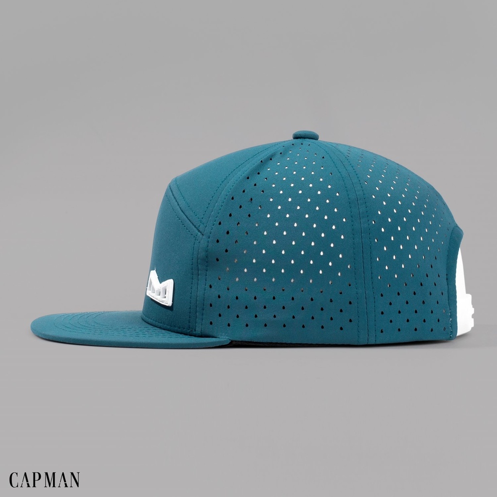 Mũ lưỡi trai CAPMAN chính hãng full box, nón kết nam snapback vải dù CM63 màu xanh cổ vịt