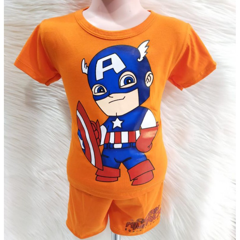 Bộ quần áo in hình Captain America cho bé trai từ 1-6 tuổi