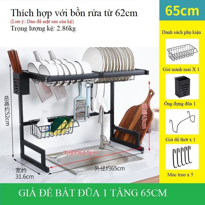 [INCU16APR] Kệ Bát Đa Năng HA1 Cho Bồn Rửa Đơn  65Cm (Bảo hành 24 Tháng)