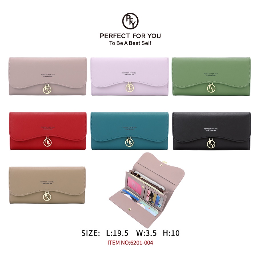 Ví Dài Có Khóa Kéo Và Nhiều Ngăn Đựng Thẻ Phong Cách Hàn Quốc Cho Bạn Ví nữ dài Perfect For You 6201-004