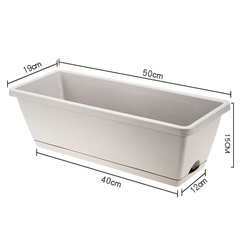 Bộ 3 Chậu Trồng Cây Tự Tưới Hình Chữ Nhật Hiện Đại