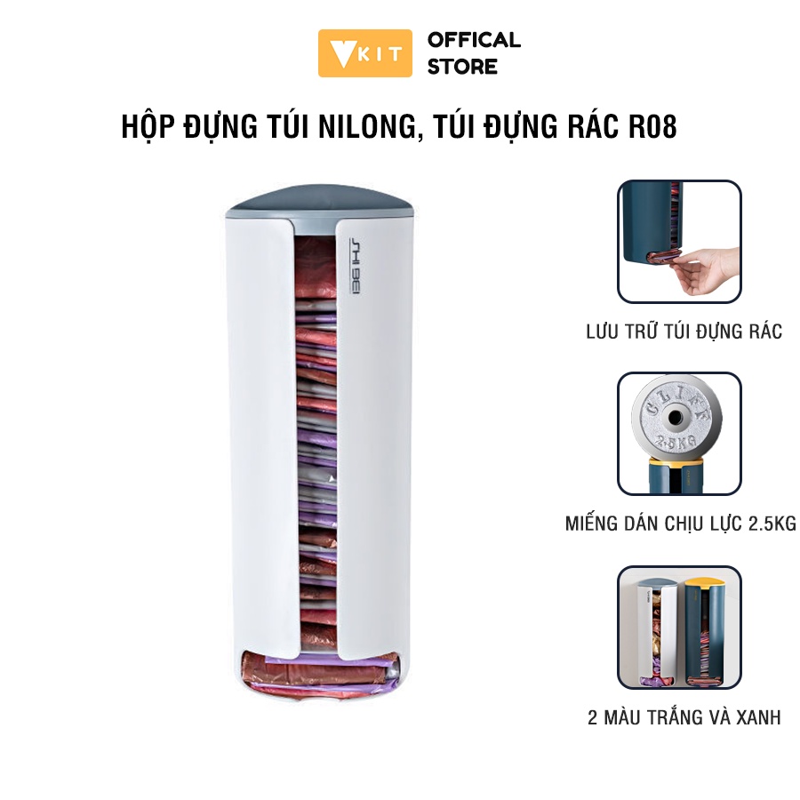 Hộp đựng túi rác, túi nilong, túi bóng dán tường tiện lợi VKIT MẪU MỚI R08