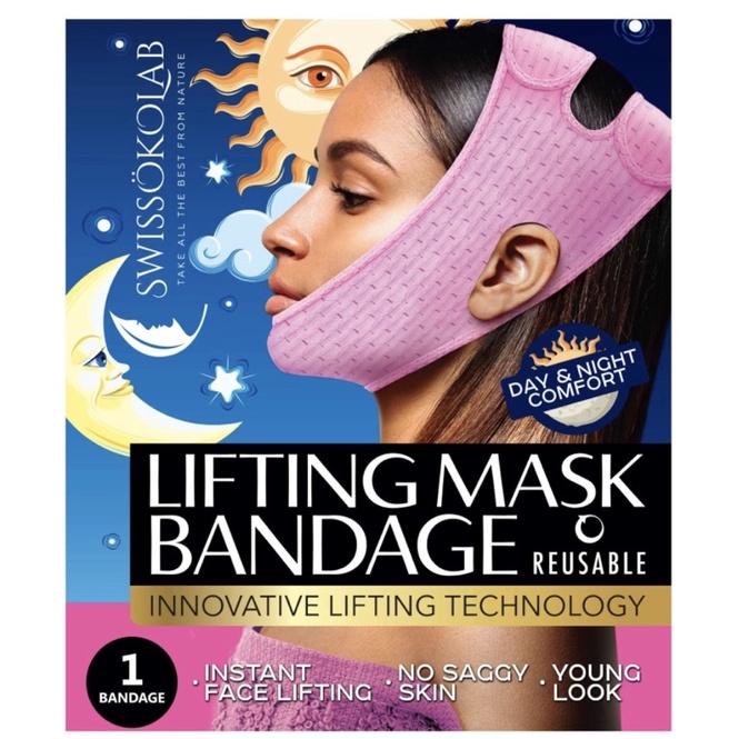 Đai quấn cằm săn chắc da tạo Vline SWISSOKOLAB Reusable Face Slimming Strap Double Chin USA