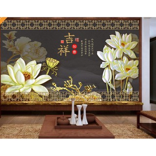 Hoa sen vàng Tranh dán nguyên tấm lớn MS1215480