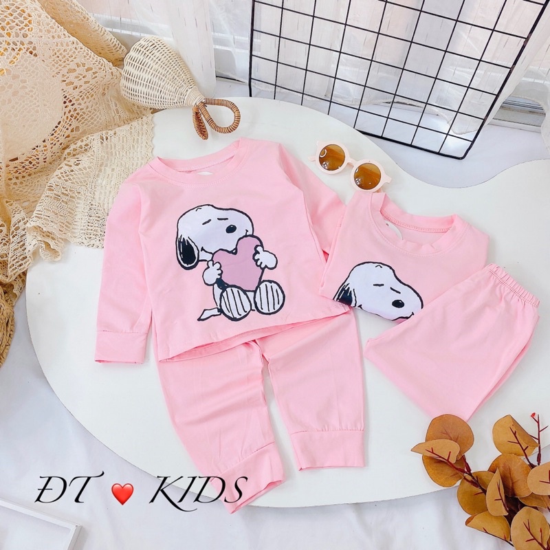 bộ cotton snoopy bé gái