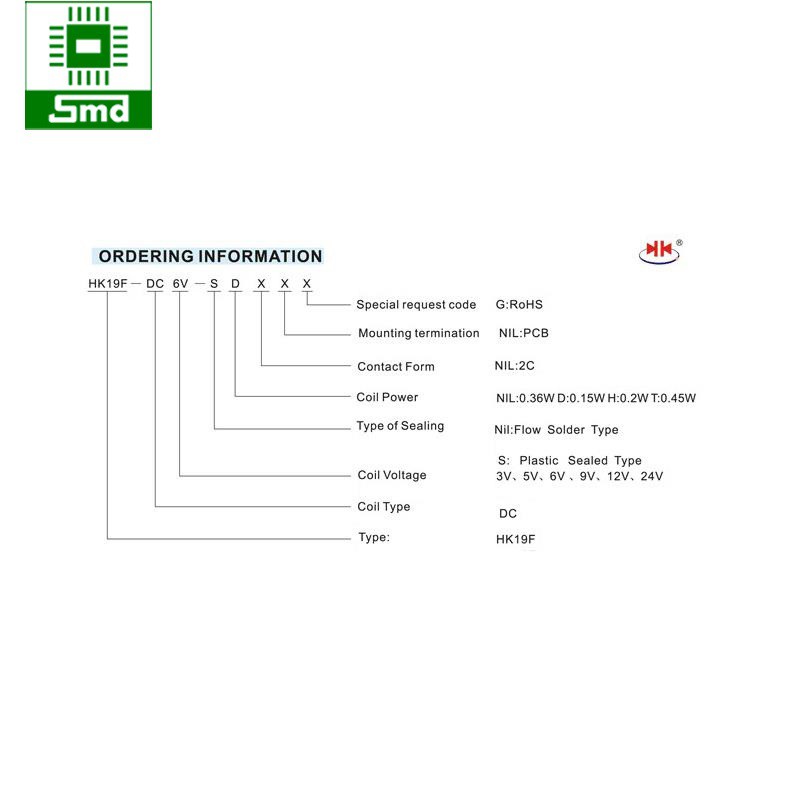Rơ le Relay HUIKE HK19F DC 5V 12V 24V SHG 2A  8 chân