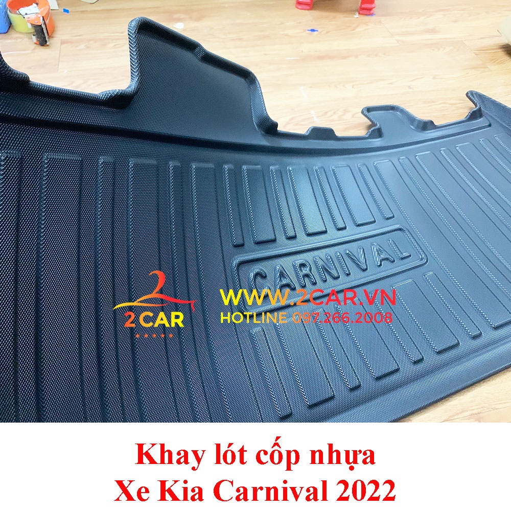 Lót cốp nhựa dẻo xe Kia Carnival 2022 chất liệu TPO cao cấp không mùi, không thấm nước