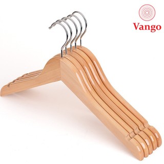 Móc treo quần áo bằng gỗ tự nhiên Vango cao cấp - Thiết kế rãnh chống trượt tiện lợi, kháng nước, kháng nhiệt tốt