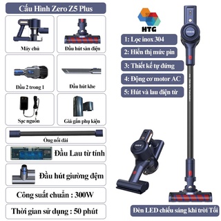 Máy Hút Bụi Không Dây Gia Đình XINSHE Zero Z5 Plus, hút và lau, lực hút siêu mạnh 25000Pa, dùng đến 50 phút, hút nệm