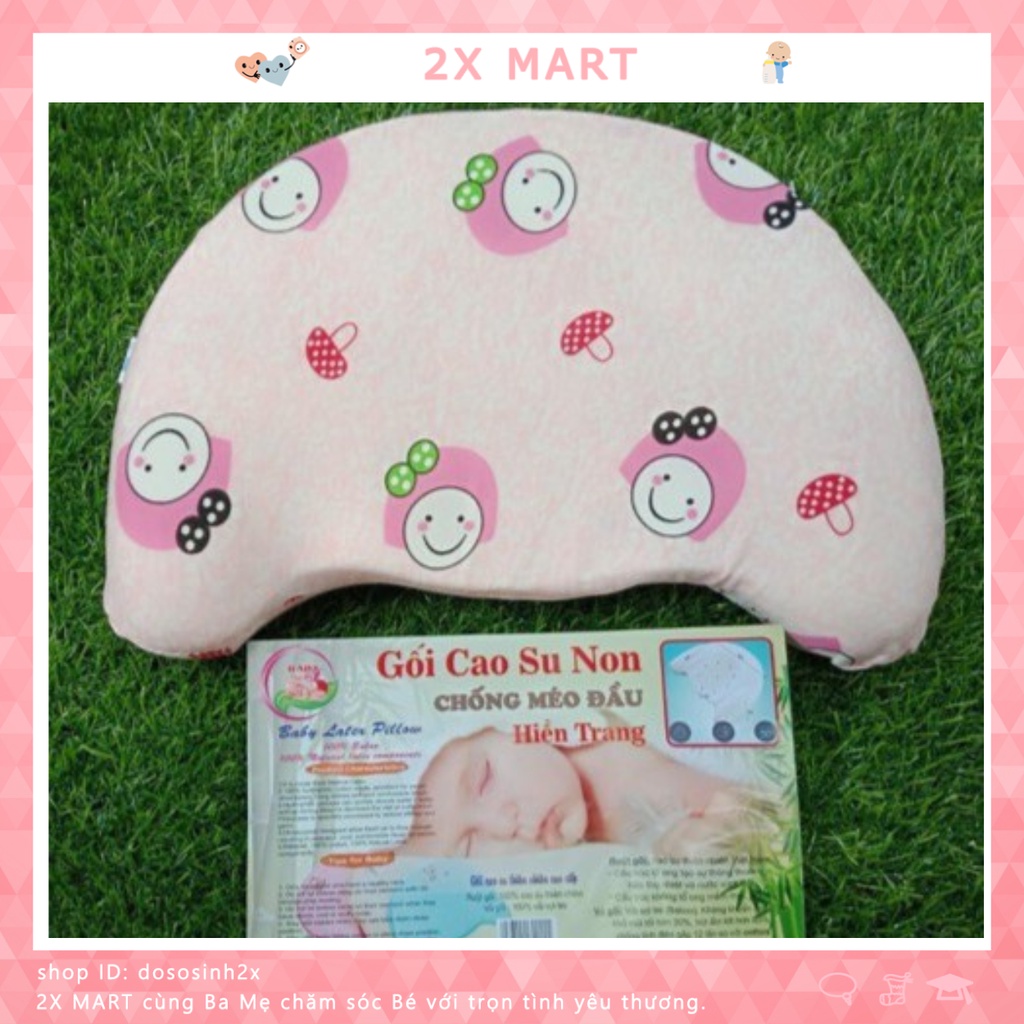 Gối cao su non chóng méo, bẹp đầu baby Hiền Trang