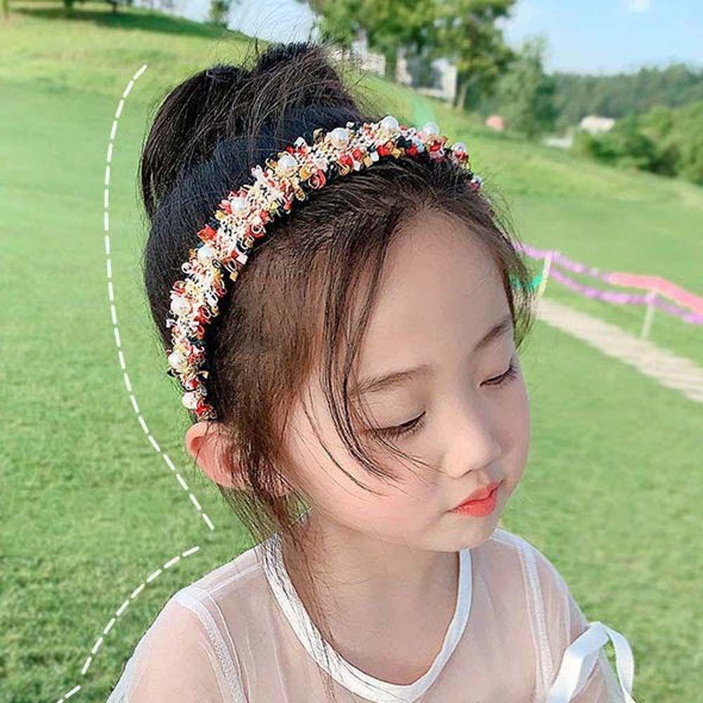 Băng Đô Cài Tóc Phối Ren Phong Cách Hàn Quốc Ngọt Ngào Cho Bé Gái