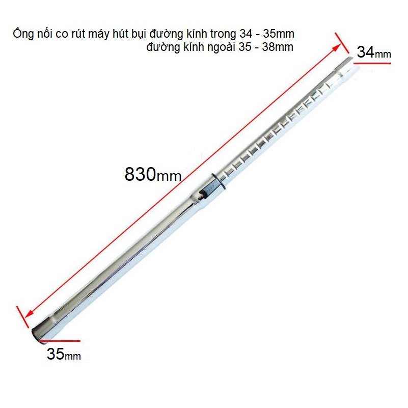Ống nối co rút dành cho máy hút bụi công nghiệp - Ống dẫn hướng máy hút bụi 35mm - 38mm