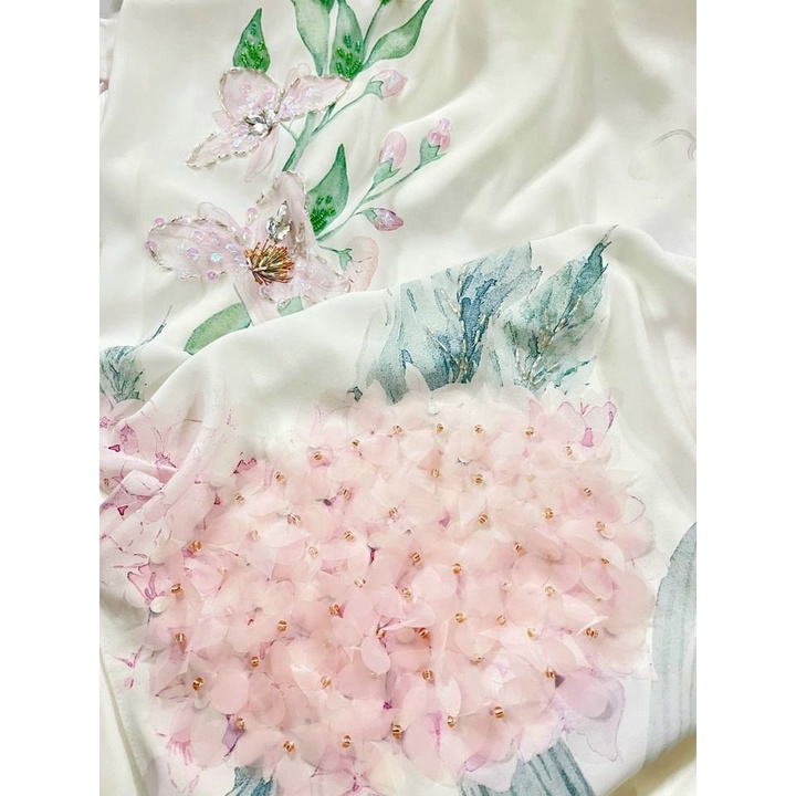 Áo Dài Cách Tân chát liệu tằm trắng cao cấp mẫu thiết kế mới 2022 MS15