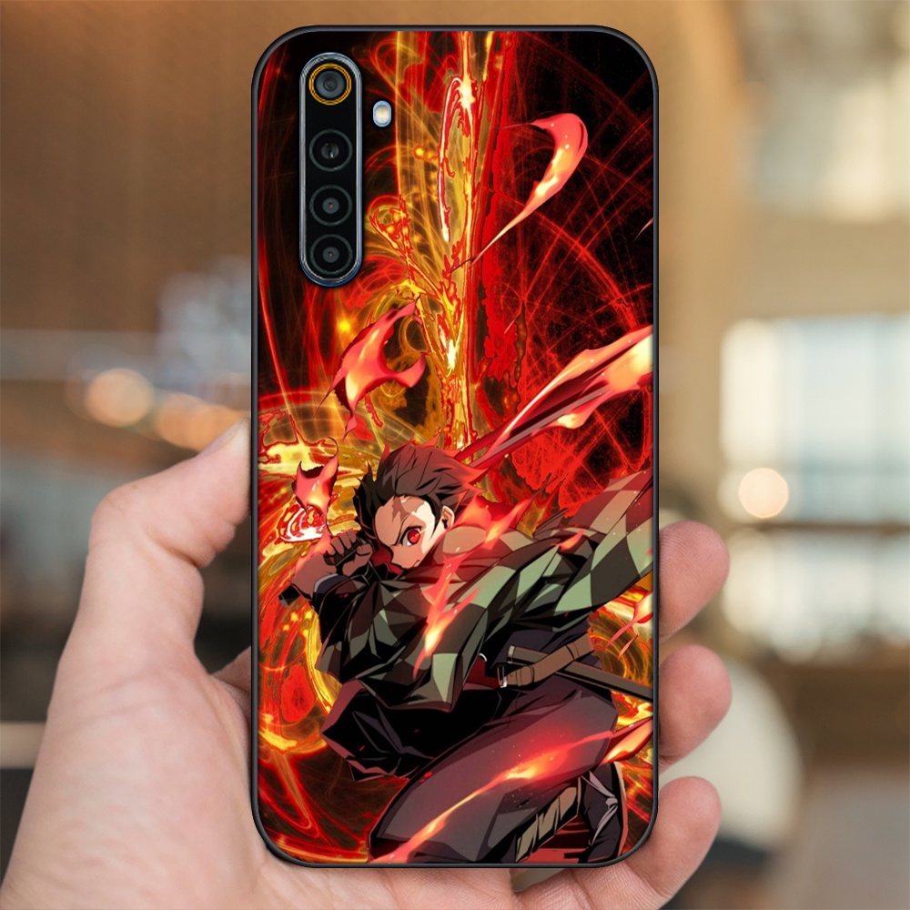 Ốp lưng Realme 6, 6 Pro viền đen in hình Tanjiro Kimetsu No Yaiba
