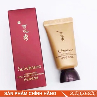 Sữa rửa mặt cao cấp chiết xuất thông đỏ Sulwhasoo Time Treasure Cleansing Foam 15ml giúp dưỡng ẩm và làm sạch da