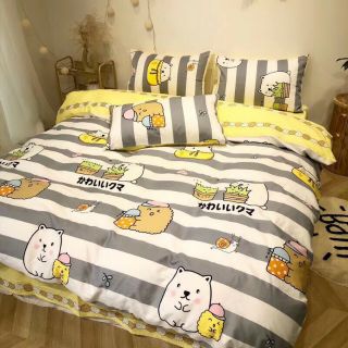 Bộ Chăn Ga Gối Gấu Mini Cotton Poly