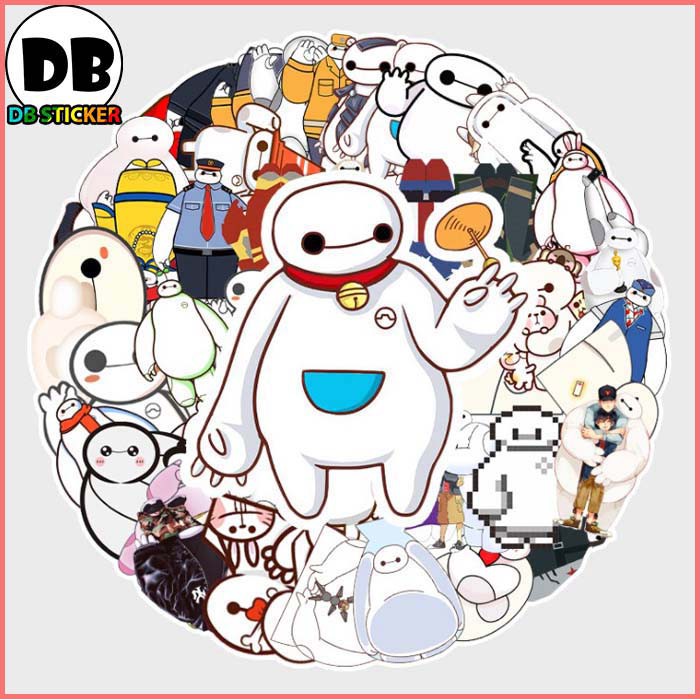 [Set 51 Cái] Bộ Sticker Big Hero dễ thương, chống nước dán laptop, mũ nón bảo hiểm, vali, xe ga, ván trượt - DB.046