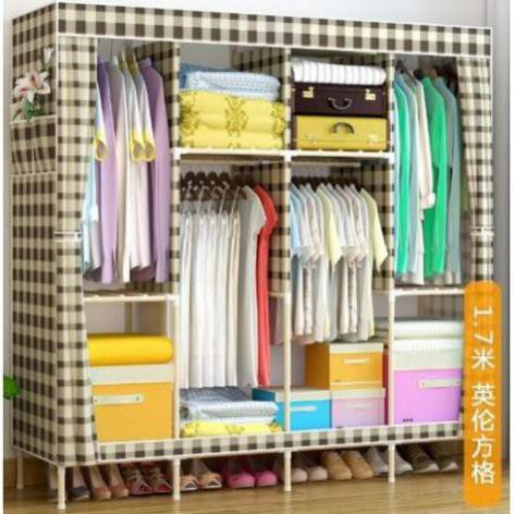 Tủ vải khung gỗ 4 buông loại 1