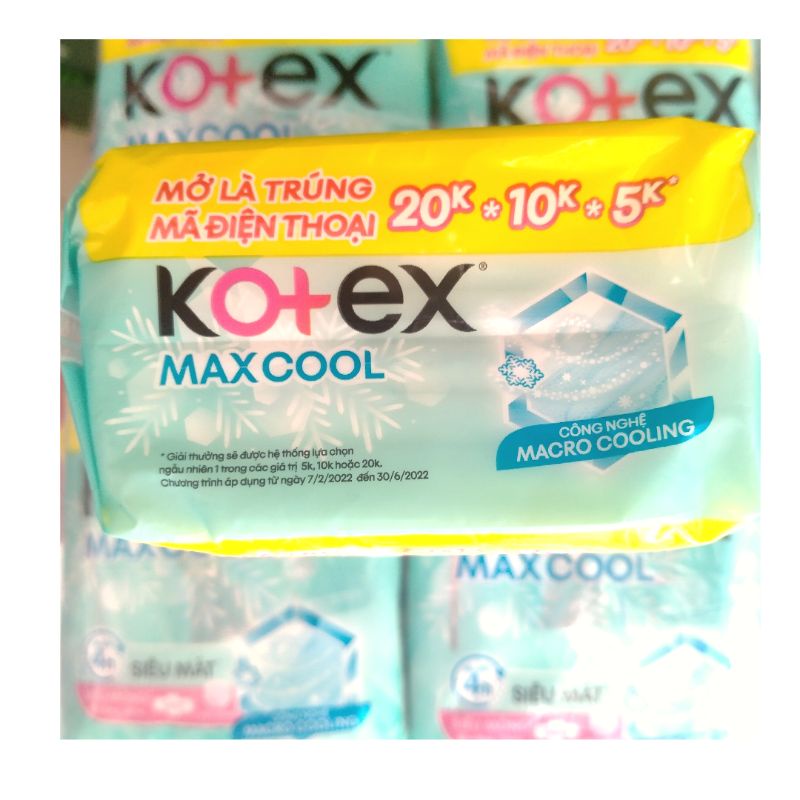 Combo 2 gói Băng vệ sinh Kotex Maxcool 8 miếng date mới