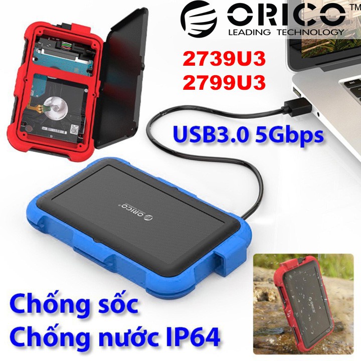 Box ổ cứng 2.5 inch Orico 2799U3 2739U3 chống sốc, chống nước, USB3.0 BX15