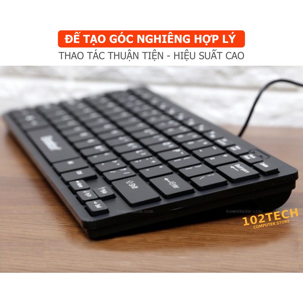 Bàn phím máy tính mini cao cấp Bosston 868 chính hãng, nhỏ gọn, bấm nhạy, phù hợp văn phòng, học tập và giải trí