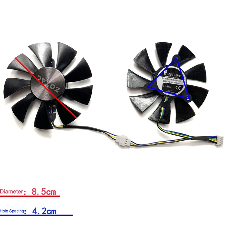 Quạt Tản Nhiệt Card Đồ Họa Cho ZOTAC GeForce GTX 1060 6GB AMP