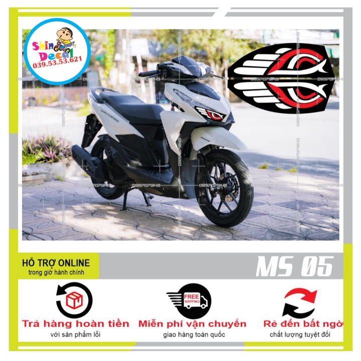TEM DÁN ĐÈN SƯƠNG MÙ XE VARIO 2017 (DECAL TRONG SUỐT) MS 05 - SHINDECAL2