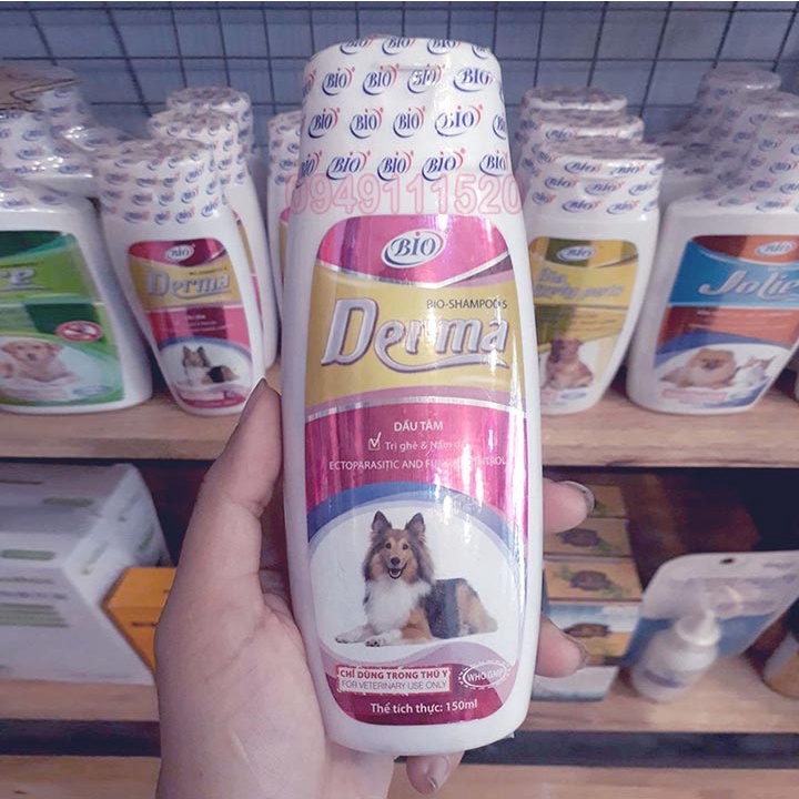 SỮA TẮM DẦU TẮM BIO DERMA TRI GHẺ NẤM VE THÚ CƯNG CHÓ MÈO