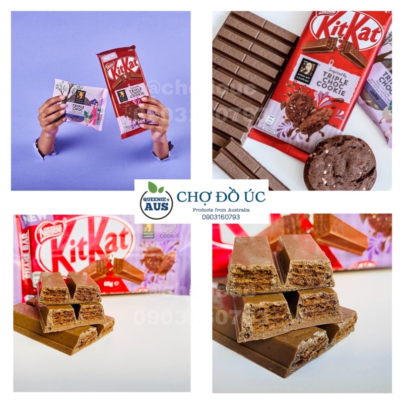 Limited 2022 ❤️ Bánh xốp Chocolate KitKat with Byron Bay Cookies - nhập Úc 🇦🇺