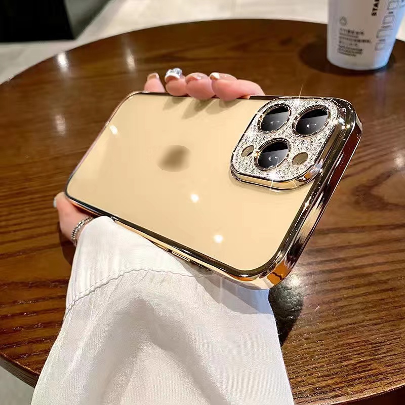 Ốp Điện Thoại Mềm Trong Suốt Mạ Điện Linh Hoạt Cho IPhone 13 12 11 Pro Max XS Max XR X 8 7 Plus