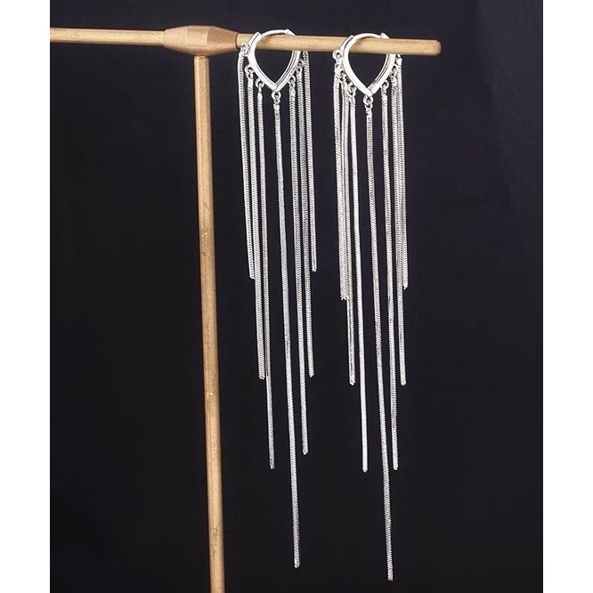 khuyên tai tròn trơn tim đá thả mỳ HD