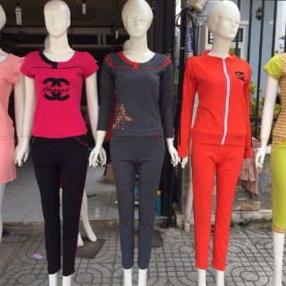 Combo 4 bộ đồ bộ mặc nhà tay dài