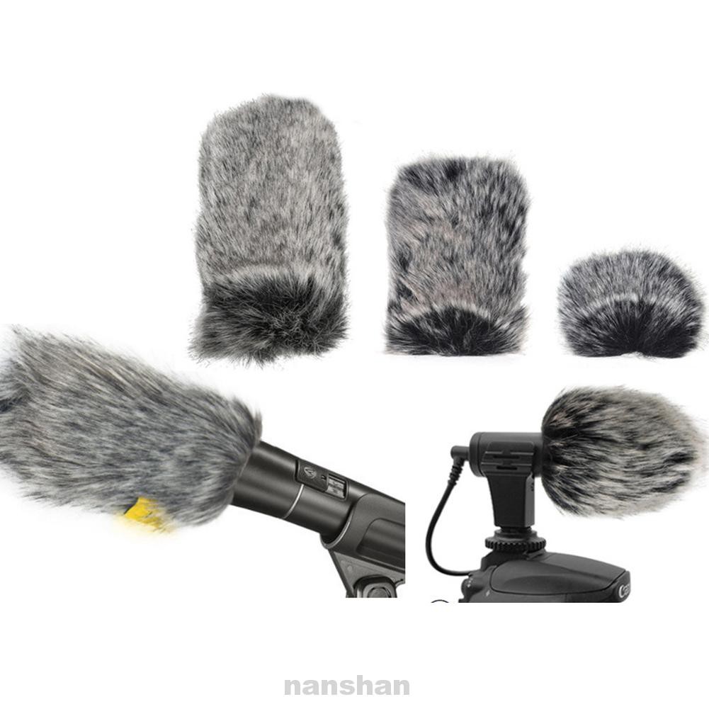 Miếng chắn microphone bằng lông thỏ nhân tạo chống bụi chống gió loại bỏ tiếng ồn có thể tháo rời