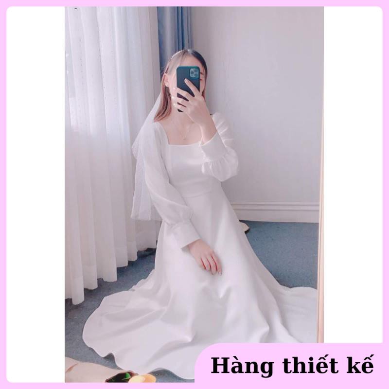 ( Hàng cao cấp ) Đầm dự tiệc trắng xòe cổ u vintage | BigBuy360 - bigbuy360.vn