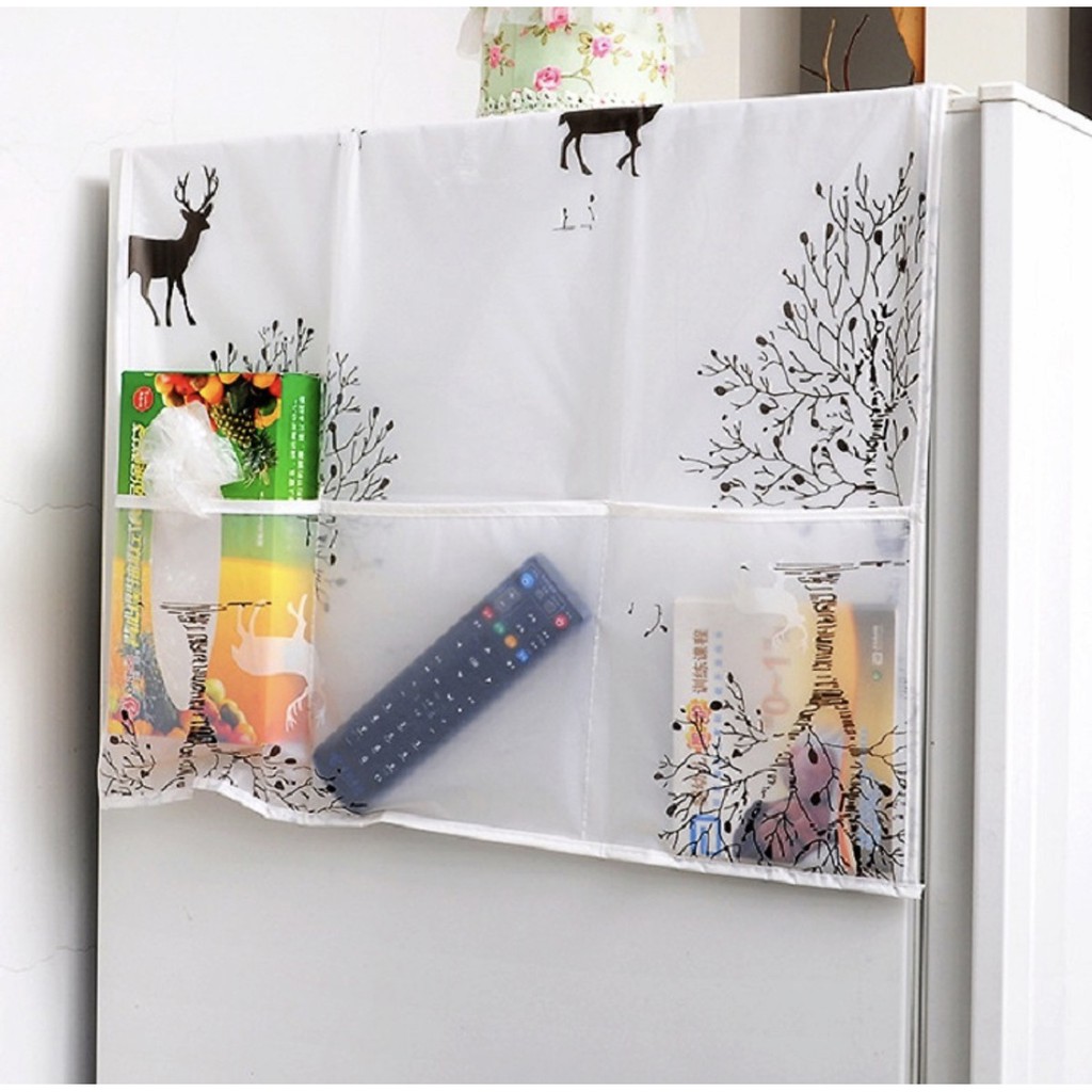 Tấm phủ tủ lạnh có ngăn túi chống bụi tiện dụng (màu ngẫu nhiên)