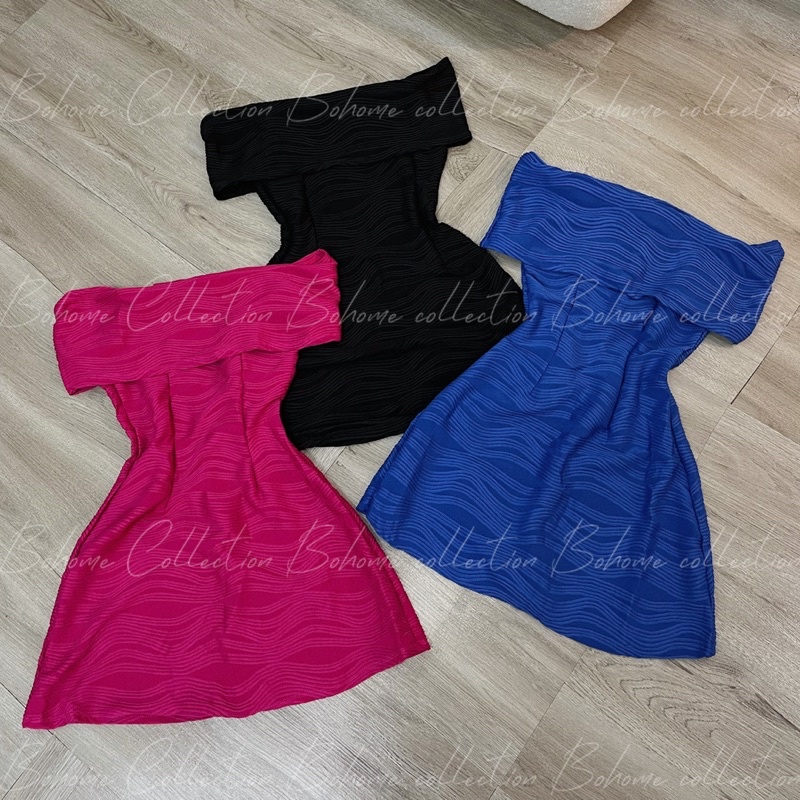 Đầm trễ vai dáng ngắn