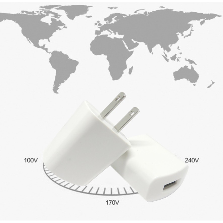 củ sạc 2 chân dẹt đầu USB 5V 1A