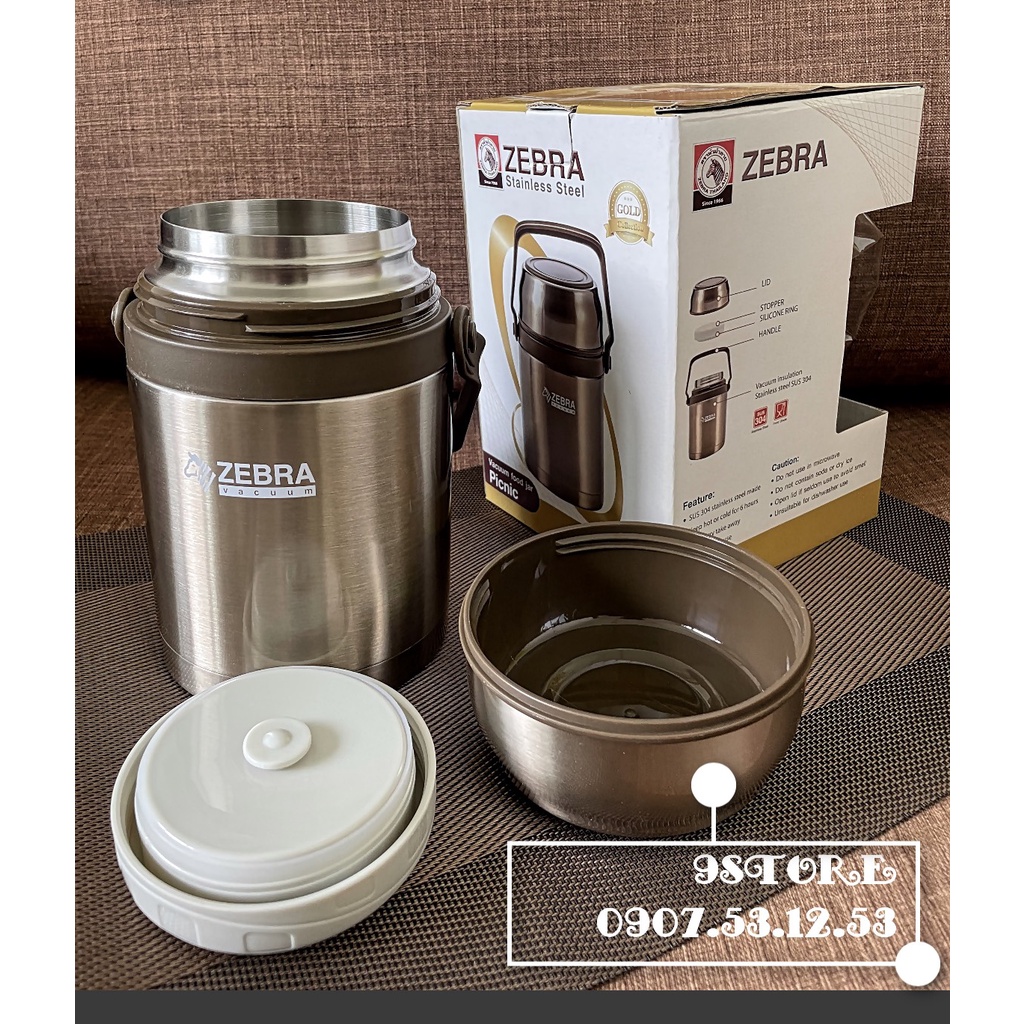 Bình ủ Zebra giữ nhiệt Made in Thái Lan 1000ml