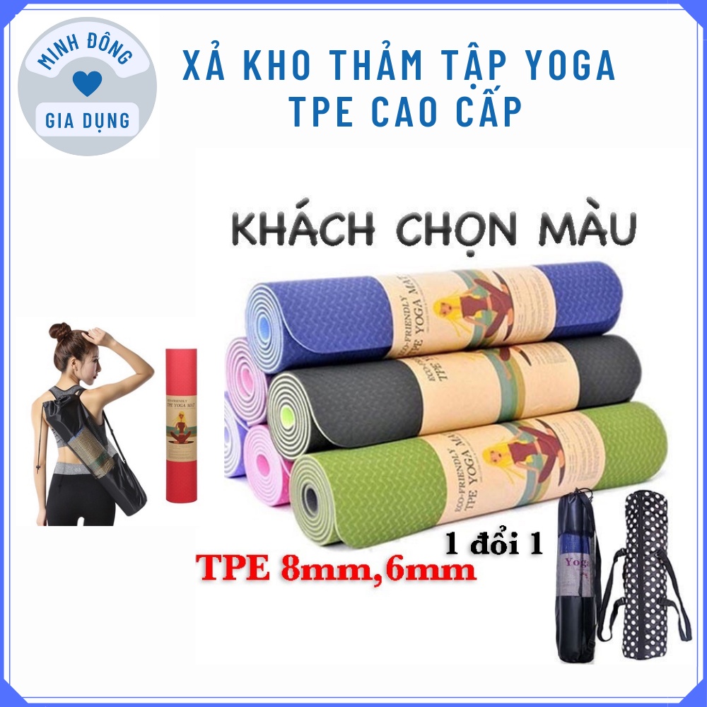 Thảm tập YOGA chống trượt 6mm cao cấp ,  Thảm tập GYM tập thể dục tại nhà , Thảm tập YOGA định tuyến TPE giá rẻ