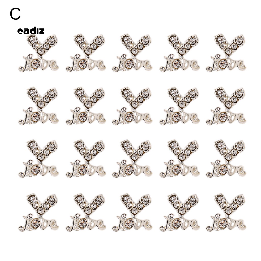 Set 20 Phụ Kiện Trang Trí Móng Tay Nghệ Thuật Màu Sắc Tươi Sáng Phong Cách Retro