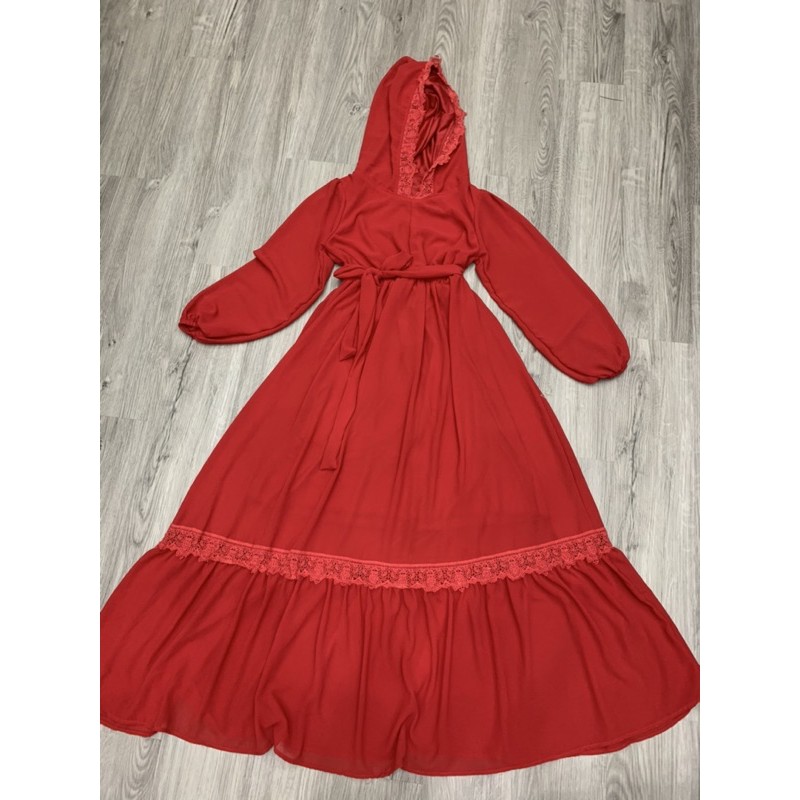[FREESHIP] Đầm Maxi Đỏ Phối Ren Kèm Nón | BigBuy360 - bigbuy360.vn