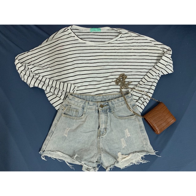 Áo thun sọc ngang free sz new 99%