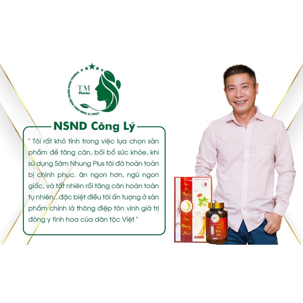Viên Ăn Ngon Sâm Nhung Plus Giúp Ăn Ngon Ngủ Sâu Cải Thiện Hệ Tiêu Hoá Hỗ Trợ Tâng Cân An Toàn Hiệu Quả