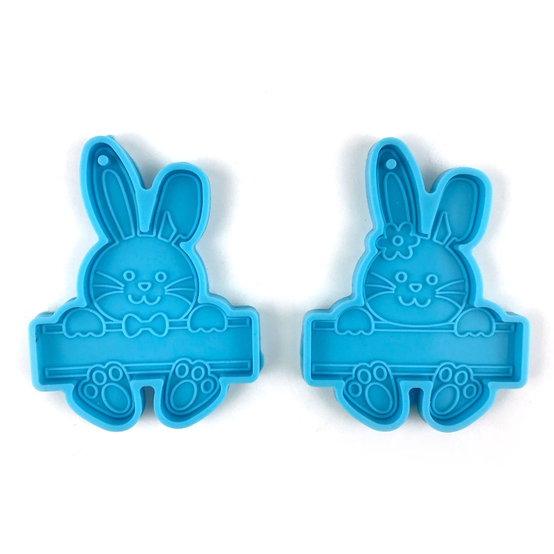 Khuôn Silicone Tạo Hình Làm Móc Khóa Hình Thỏ Phục Sinh Thủ Công