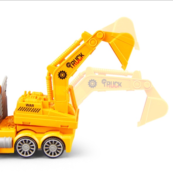 [Hàng mới về] Đồ chơi xe cẩu biến hình nhạc đèn xoay 360°
