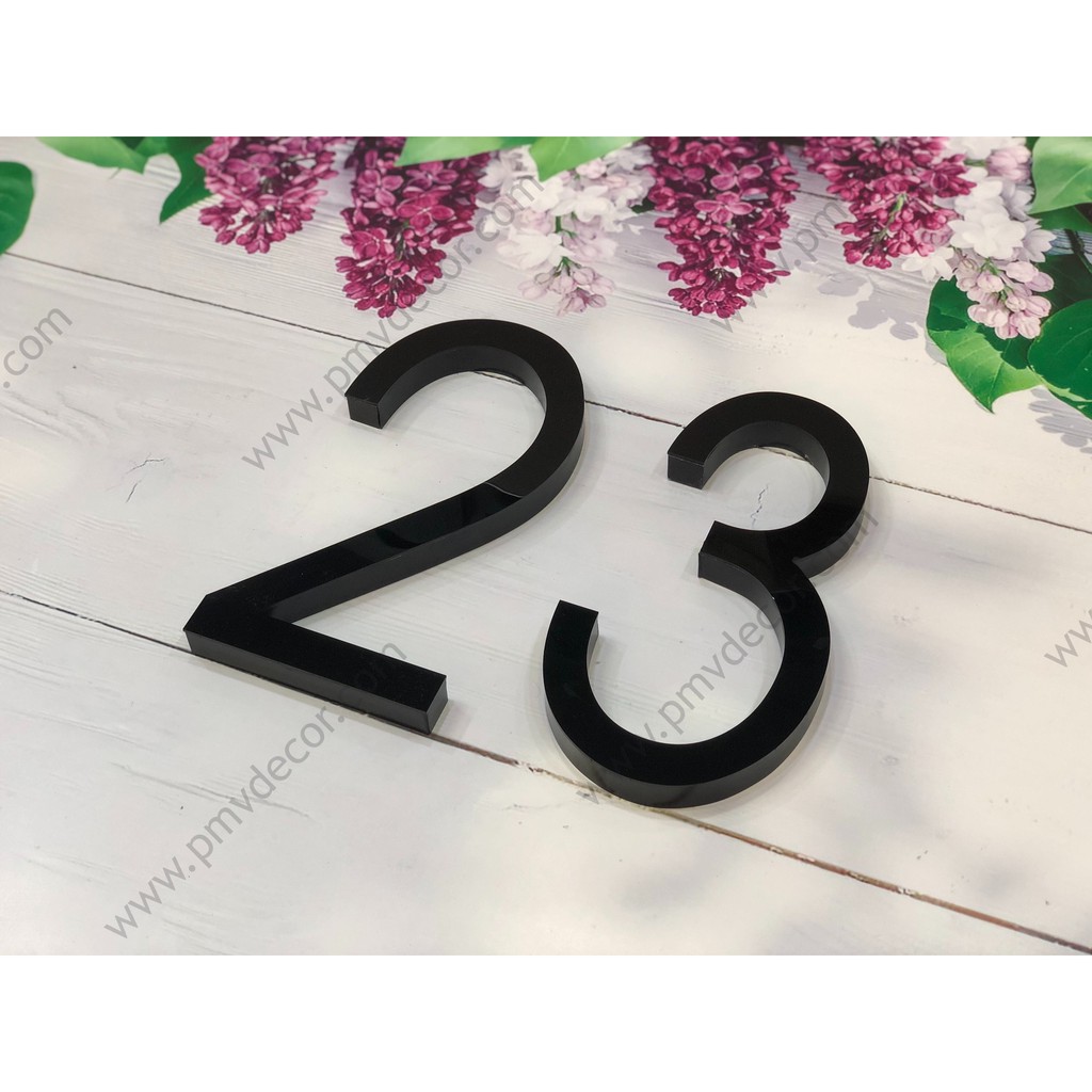 SỐ NỔI THEO YÊU CẦU. KT: 15*30cm, Mặt mica, chân xốp đen cao 2cm, màu theo yêu cầu. SN-PMV112