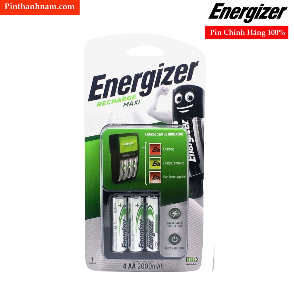 Bộ sạc pin ENERGIZER chính hãng kèm 04 pin sạc